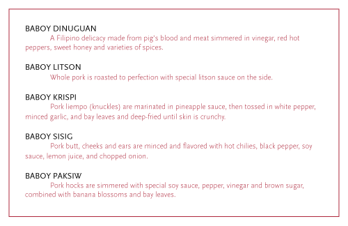 main pork menu